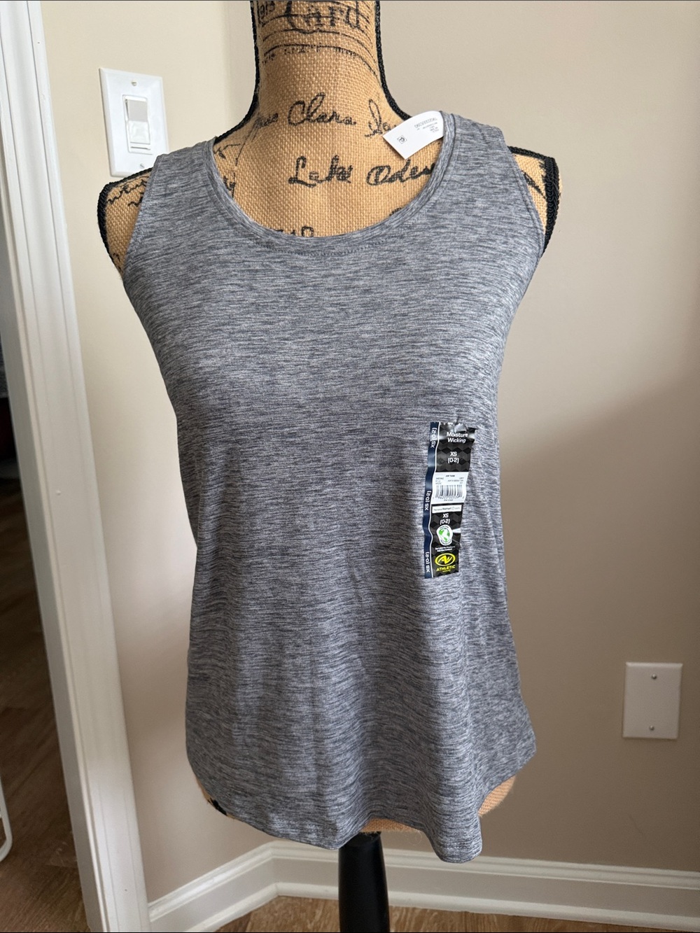 NWT Athletic Works Heather Gray Scoop Neck Tank Top